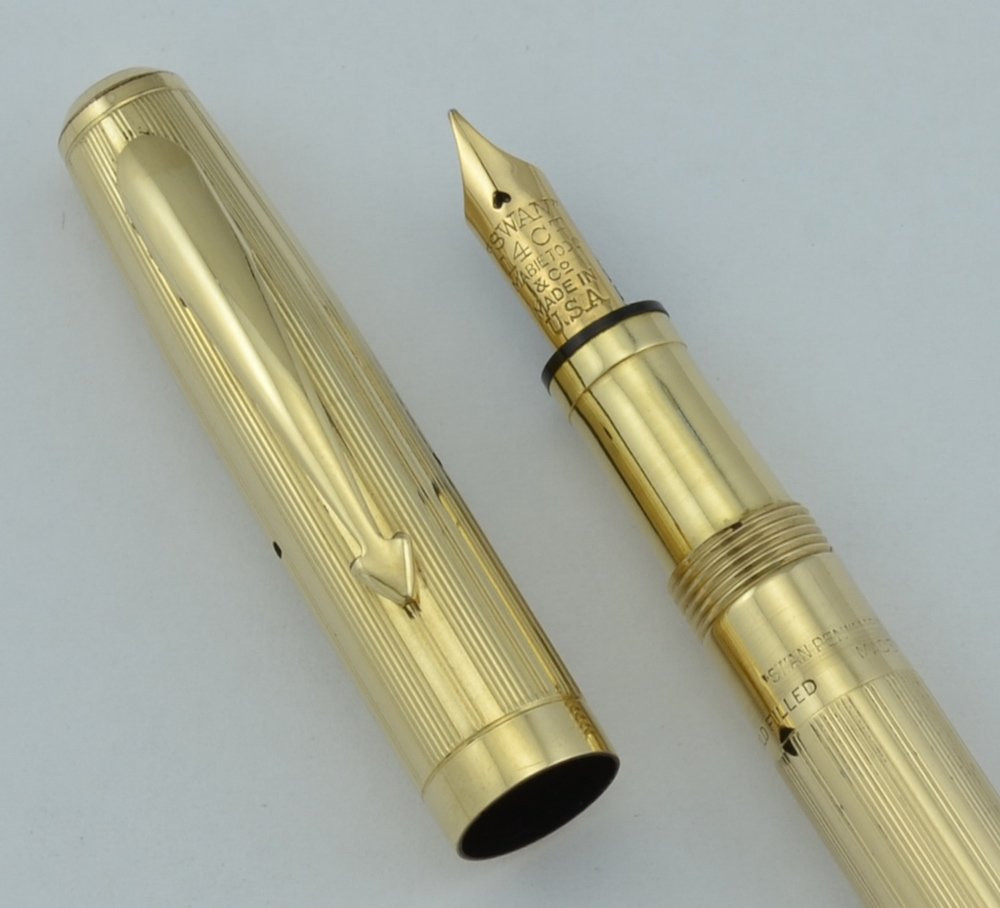 Mabie Todd (USA) Swan Fountain Pen - Gold Filled, Semi-Flex Fine