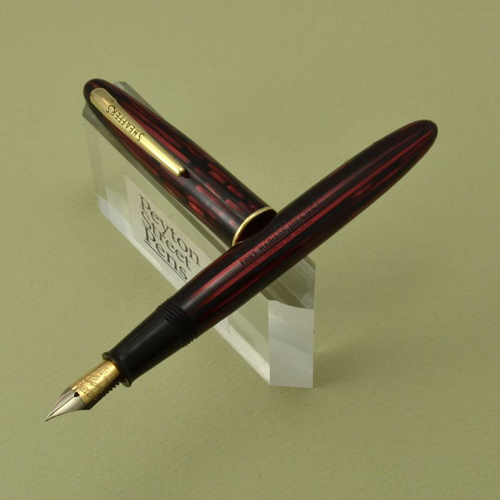 Sheaffer Craftsman 350 - Carmine Striated, Fine Feather Touch Nib, Lever Filler (Superior)