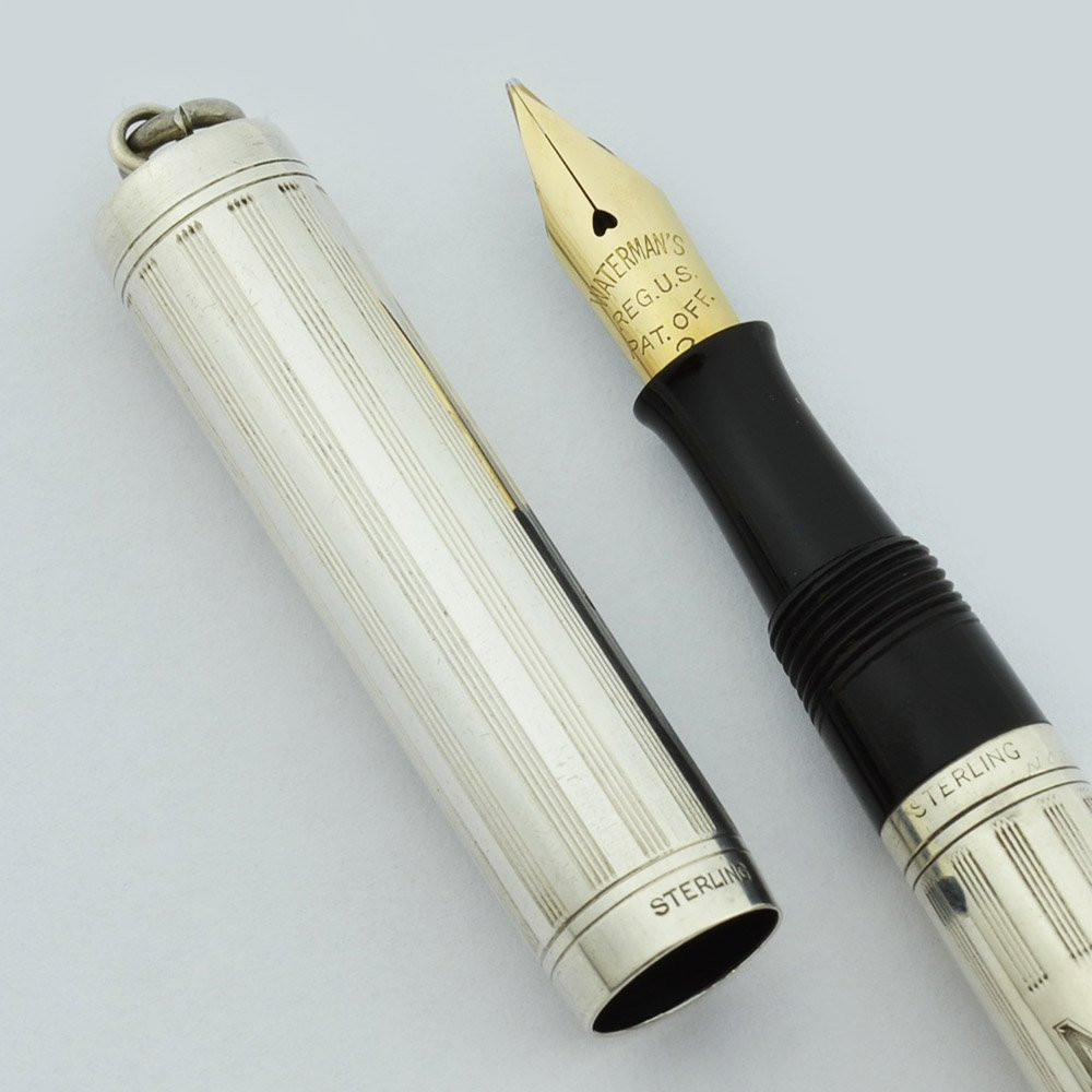 WATERMAN 452 1/2 V Leaf 万年筆 Waterman 452 1/2 V Fountain Pen - Sterling Lined, Flexible Fine