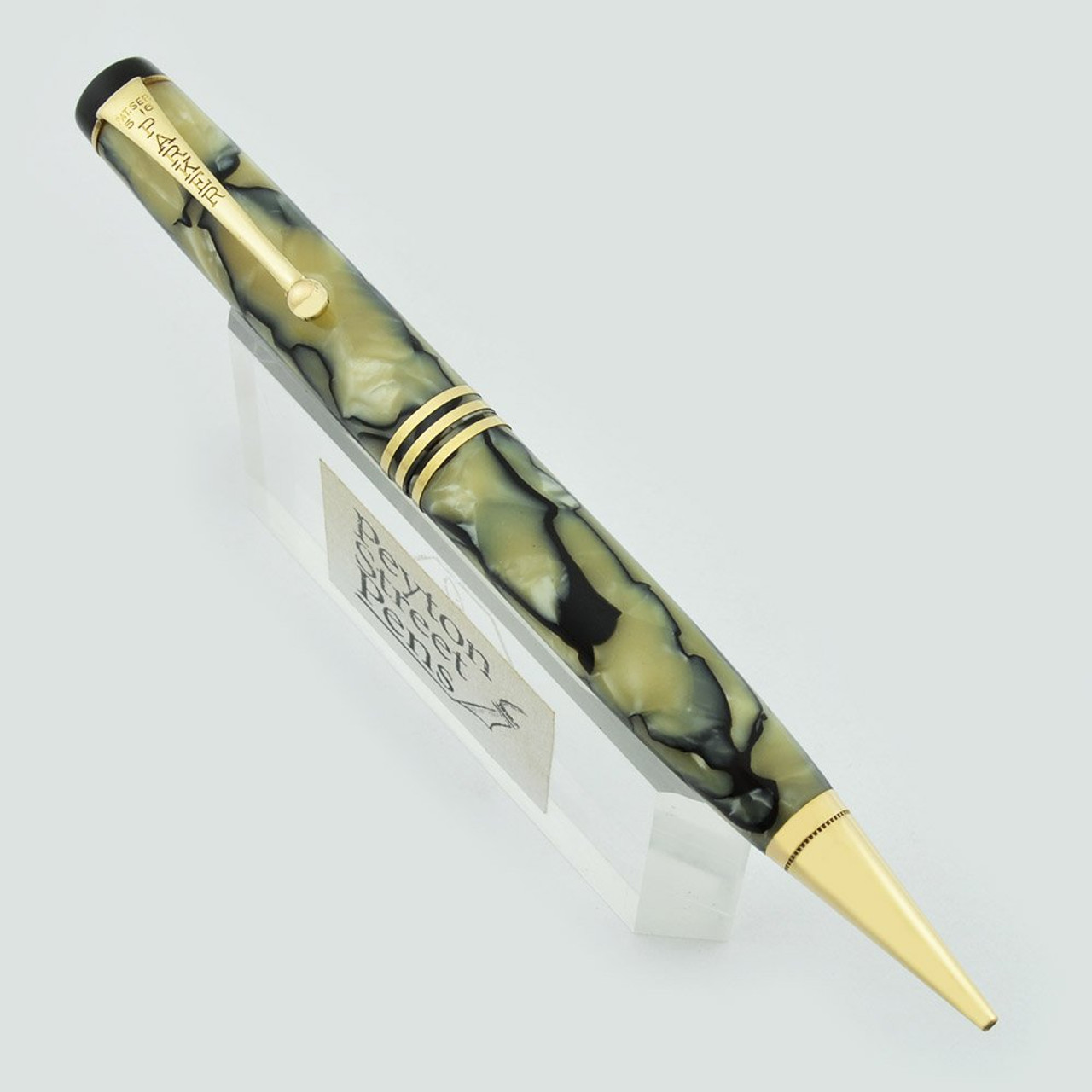 Parker Duofold Pencil - Senior Size, Streamline, Moderne Black & Pearl (Superior, Works Well)