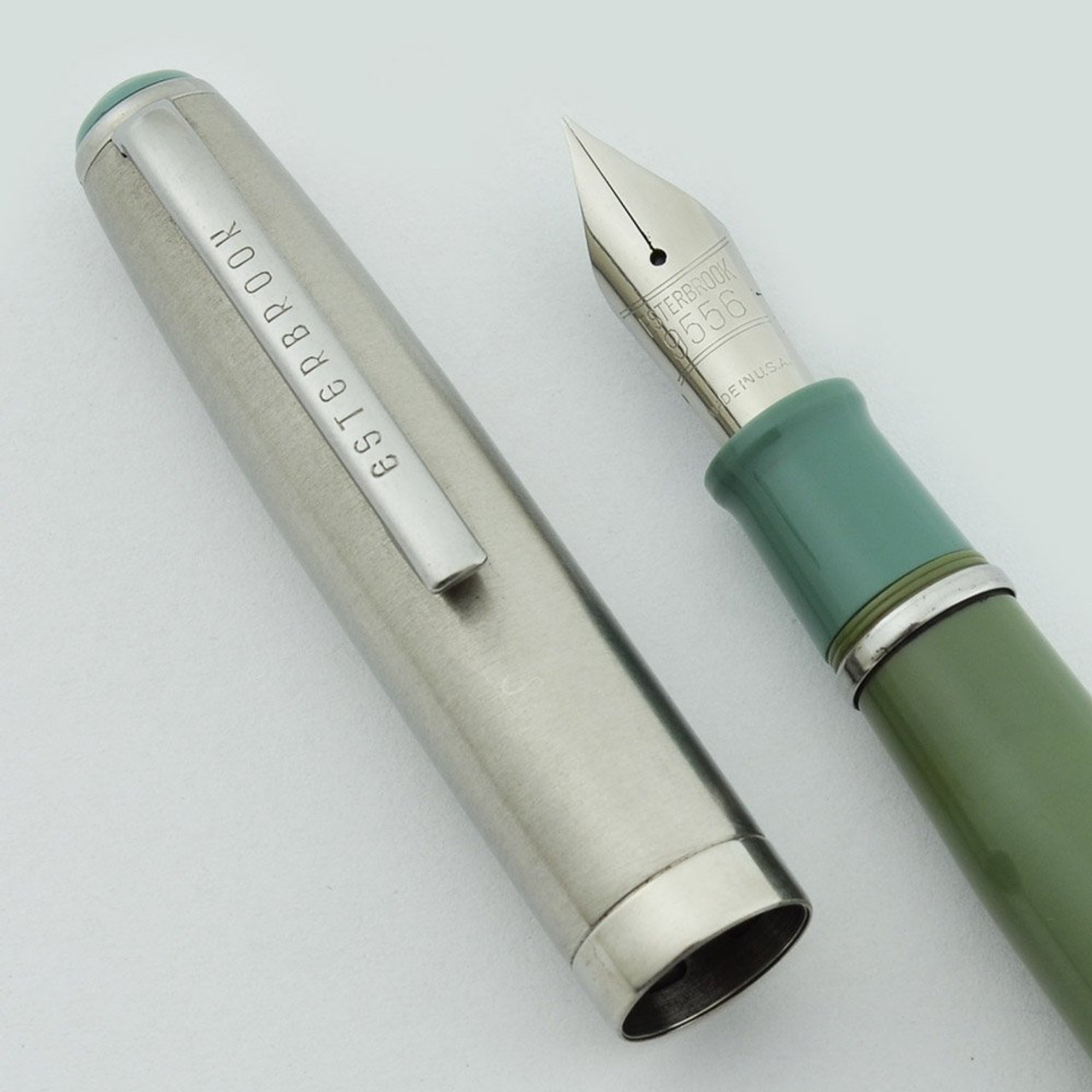 Esterbrook Deluxe SM Fountain Pen - Grey, 9550 Firm Extra Fine Nib (Excellent, Restored)