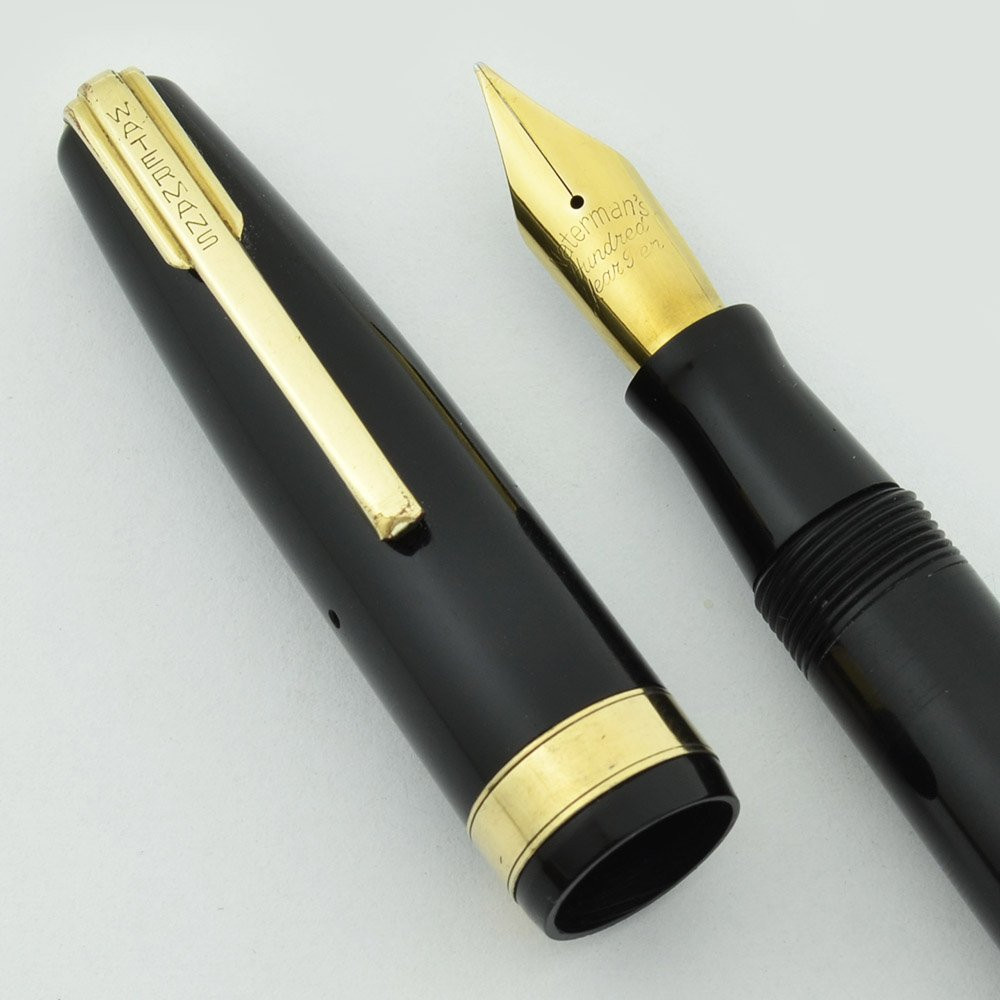 Waterman Hundred Year Pen - Standard Size, Black, Flexible Fine Nib (Excellent, Restored) - 9228