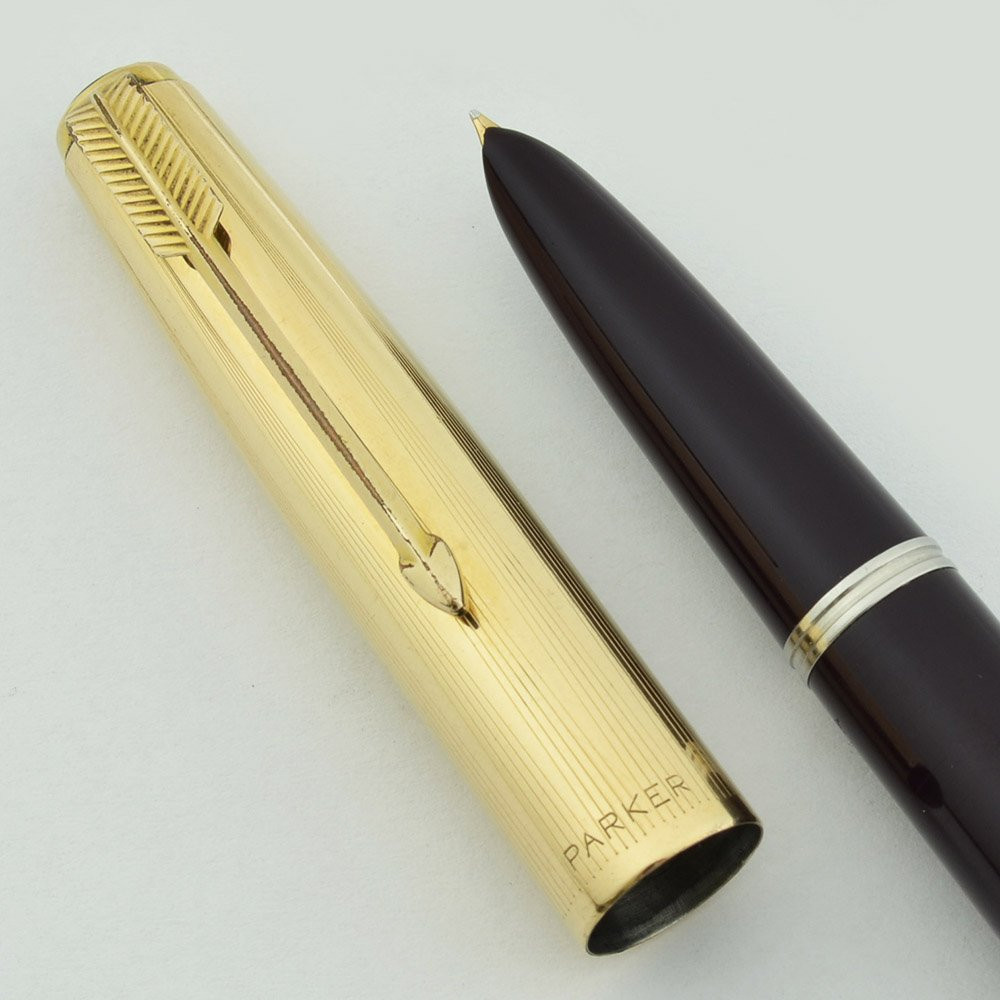 Parker 51 Aerometric Fountain Pen 1949, Plum, Gold Filled Converging