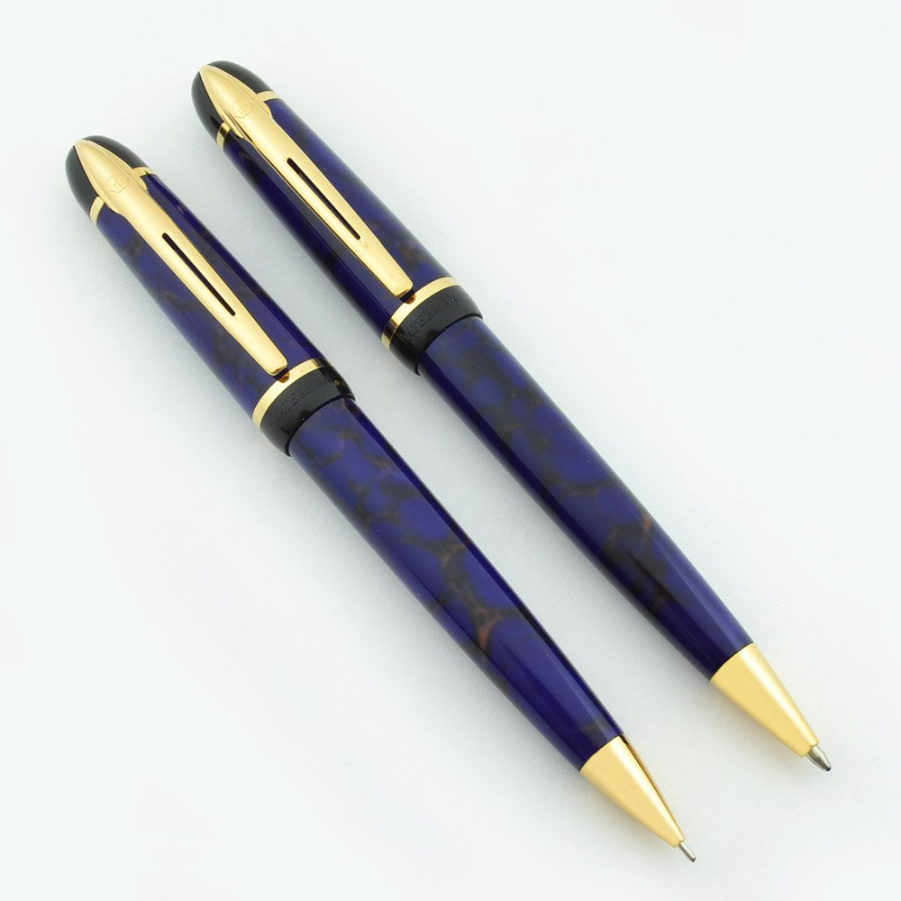 WATERMAN Phileas ボールペン france Waterman Phileas Ballpoint & Pencil Set - Blue (Purple Marble