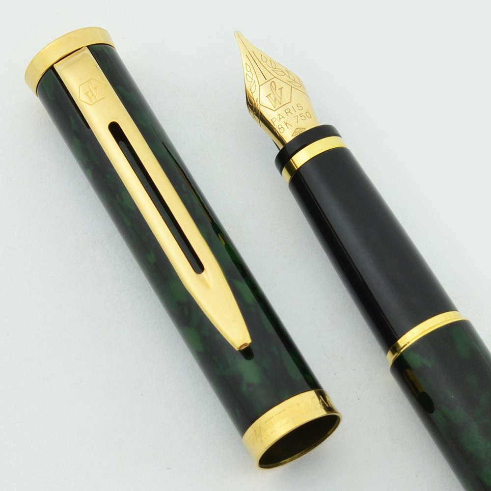 Waterman Preface Fountain Pen - Green Marble Lacquer, 18K Medium
