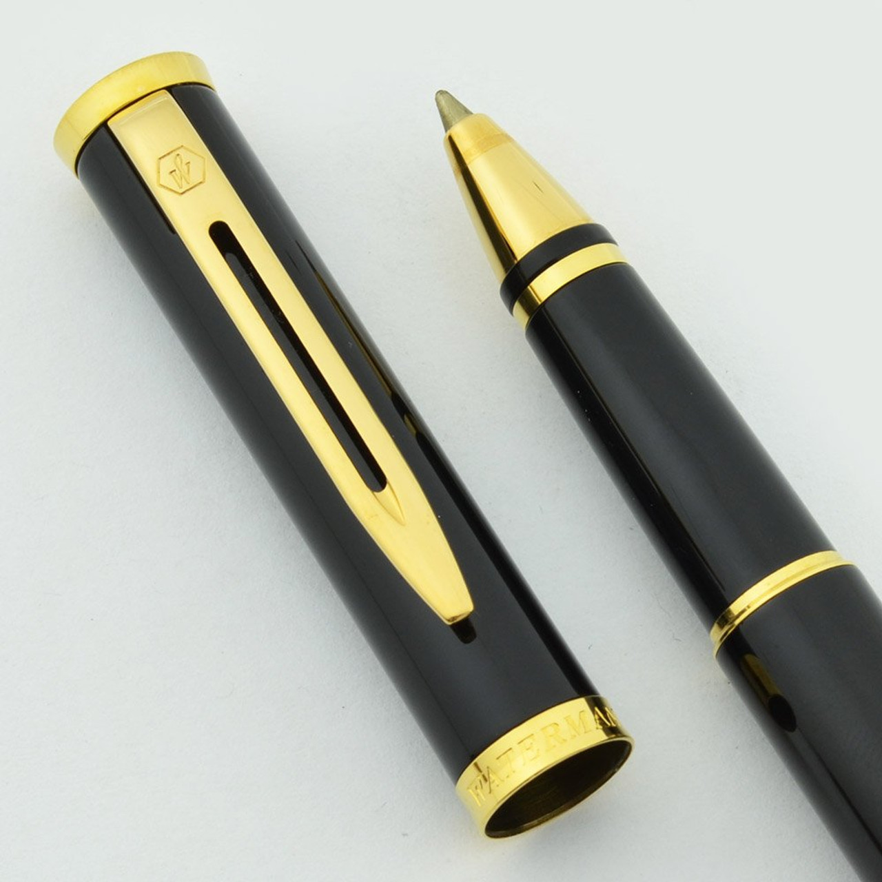 Waterman Preface Rollerball Pen - Black Lacquer, Gold Trim (New Old Stock)
