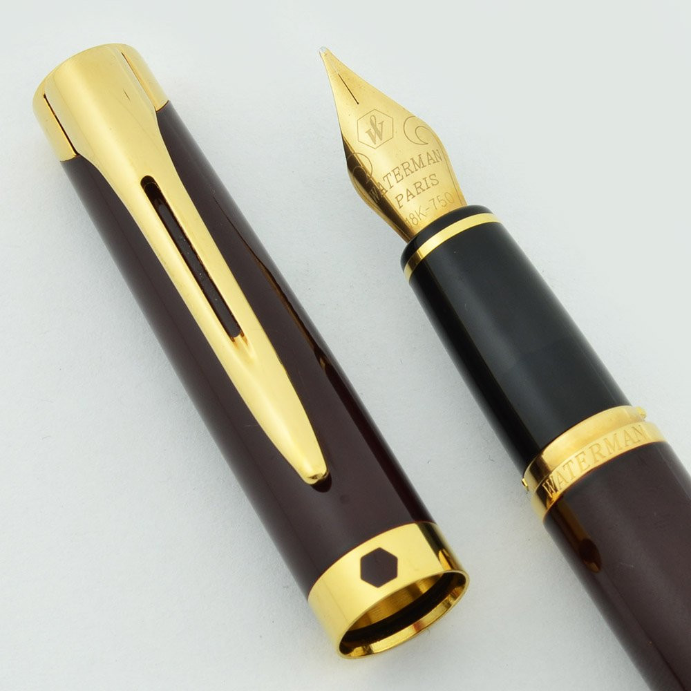 Waterman L'Etalon Fountain Pen - Burgundy Lacquer, Medium 18k Nib