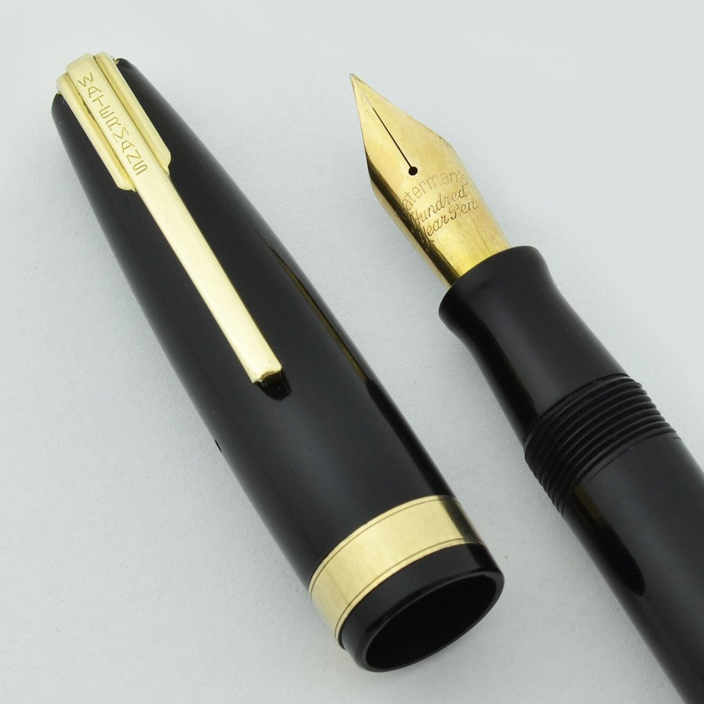 Waterman Hundred Year Pen - Standard Size, Black, Flexible Fine Nib (Excellent, Restored) - 9415