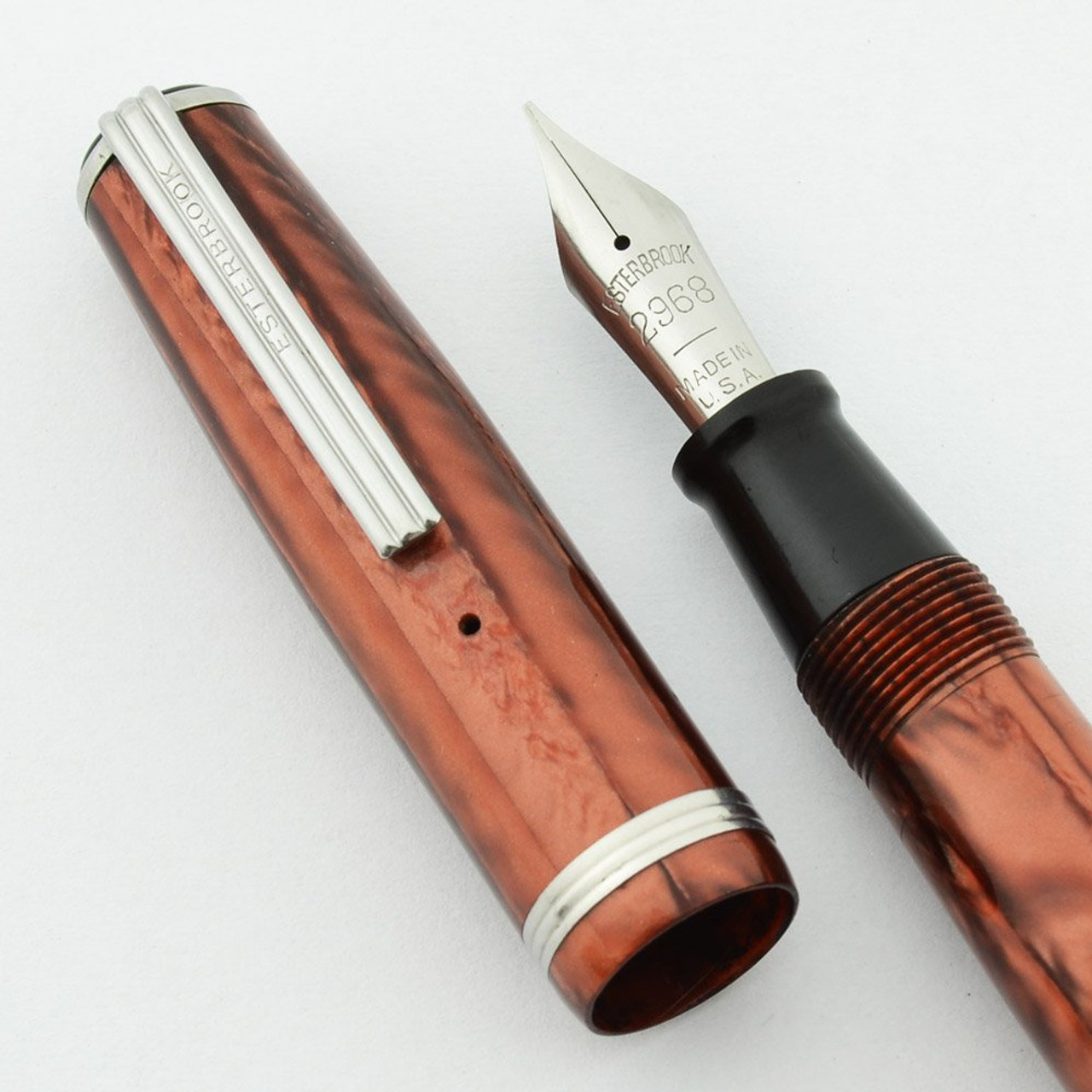 Esterbrook J Fountain Pen - Copper, 2968 Firm Broad Nib (Superior, Restored)