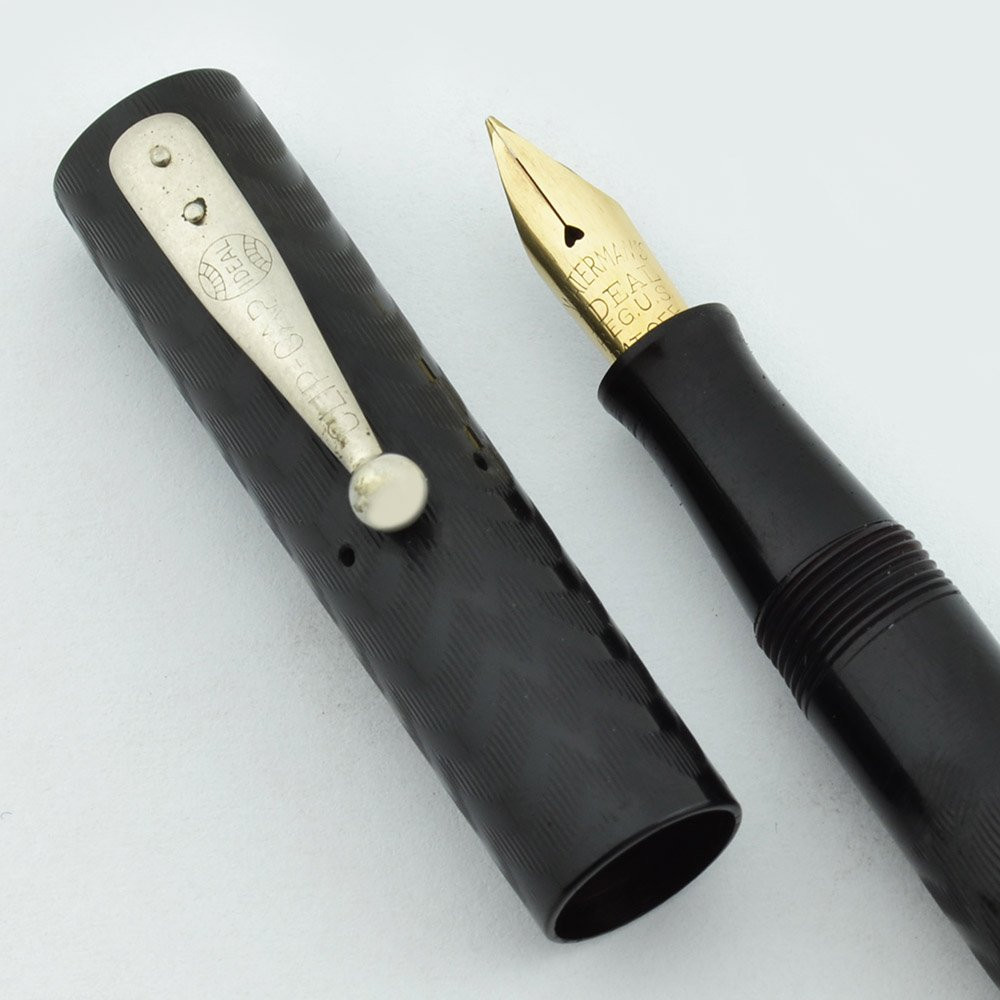 Waterman 52 V Fountain Pen - BCHR, Nickel Trim, Fine Flexible Nib (Excellent, Restored) - 9462