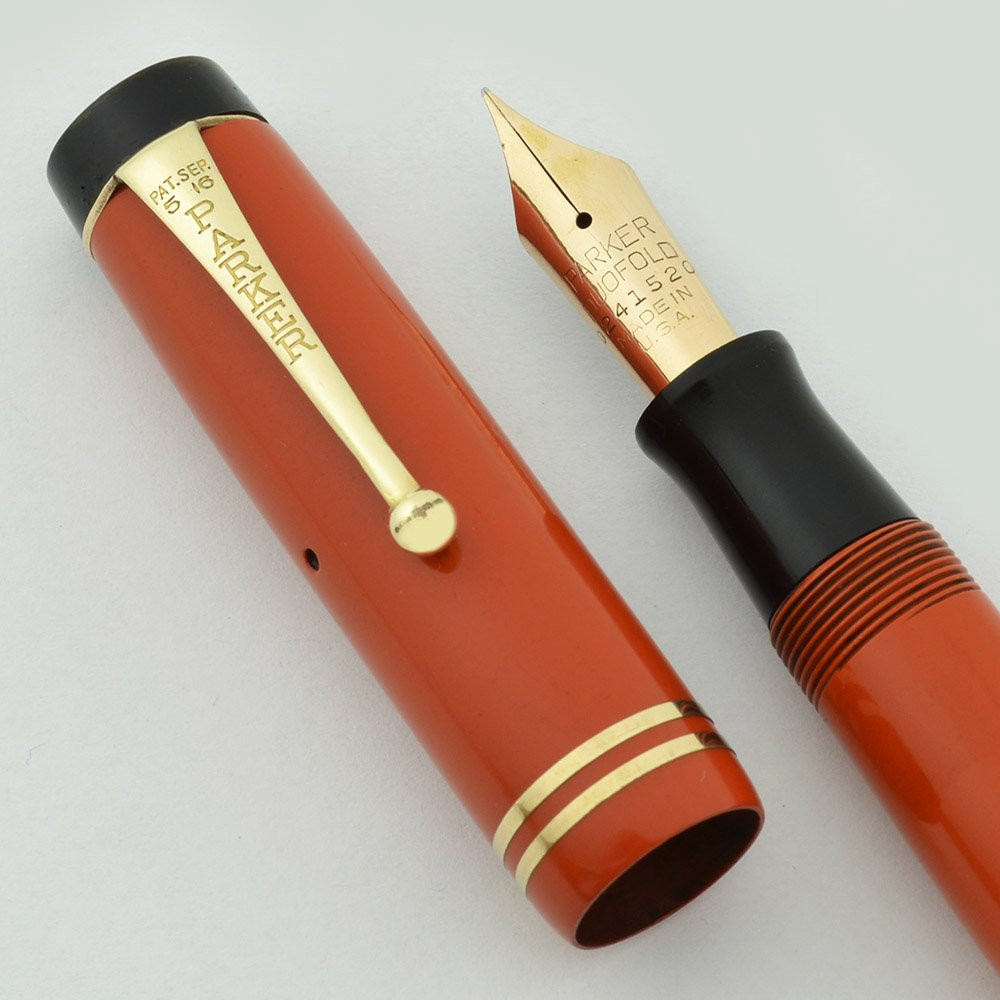 PARKER Duofold Senior Streamline Red 万年筆 Parker Duofold Senior Fountain Pen - Streamline, Red, Fine