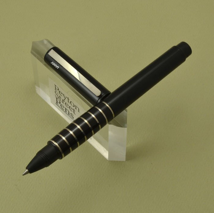 Lamy Accent Rollerball Pen - Black Lacquer, Silver Rings (Near Mint)