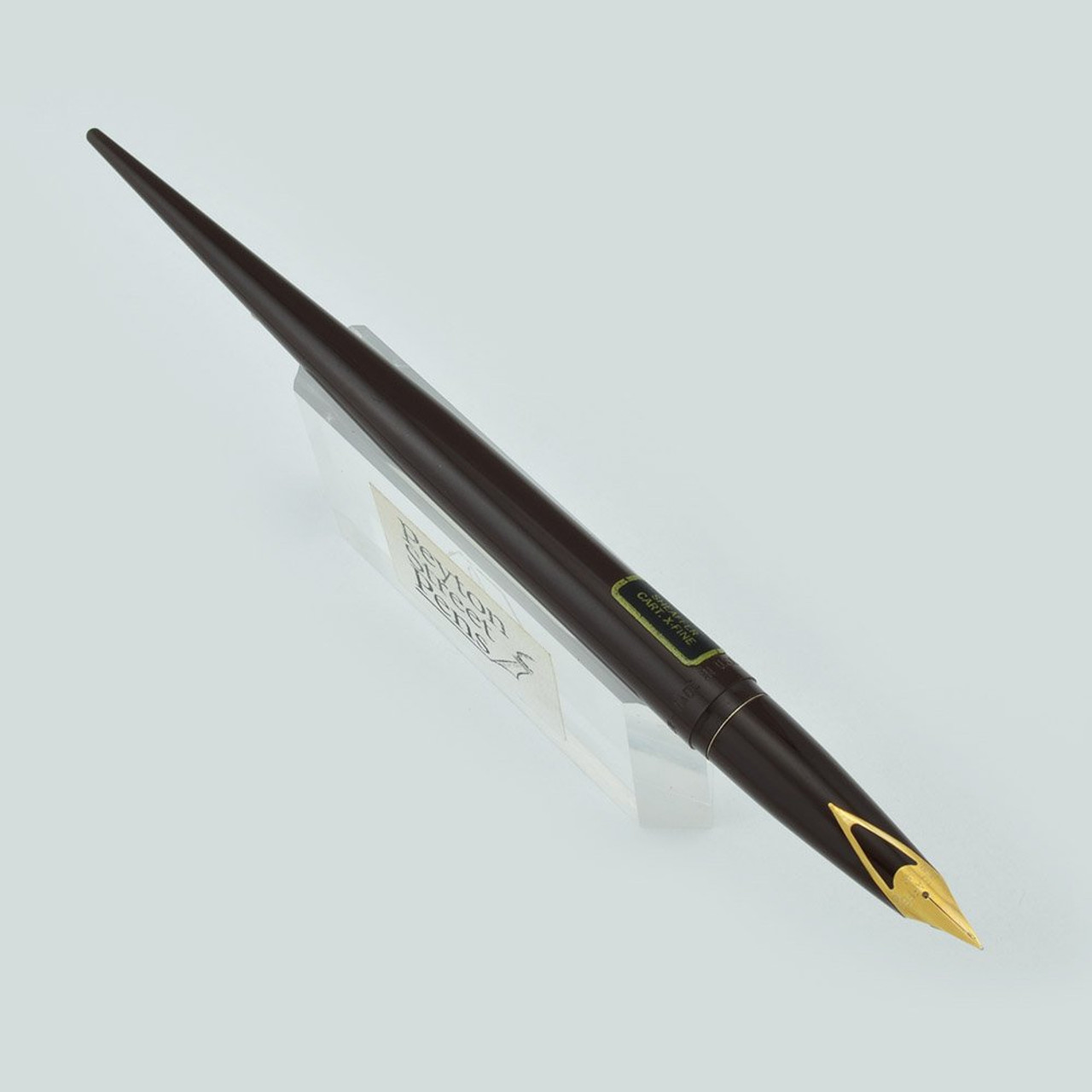 Sheaffer Fountain Desk Pen - Quasi-Imperial, Brown w 14k V-Inlay Nib, Cartridge/Converter (Mint, New Old Stock)