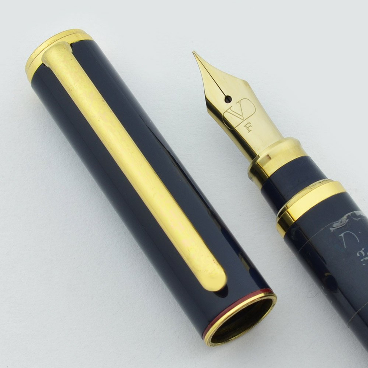 【新品未使用】VALENTINO GARAVANI 万年筆 14Kゴールド Valentino Garavani Fountain Pen - Blue Lacquer, Gold Trim