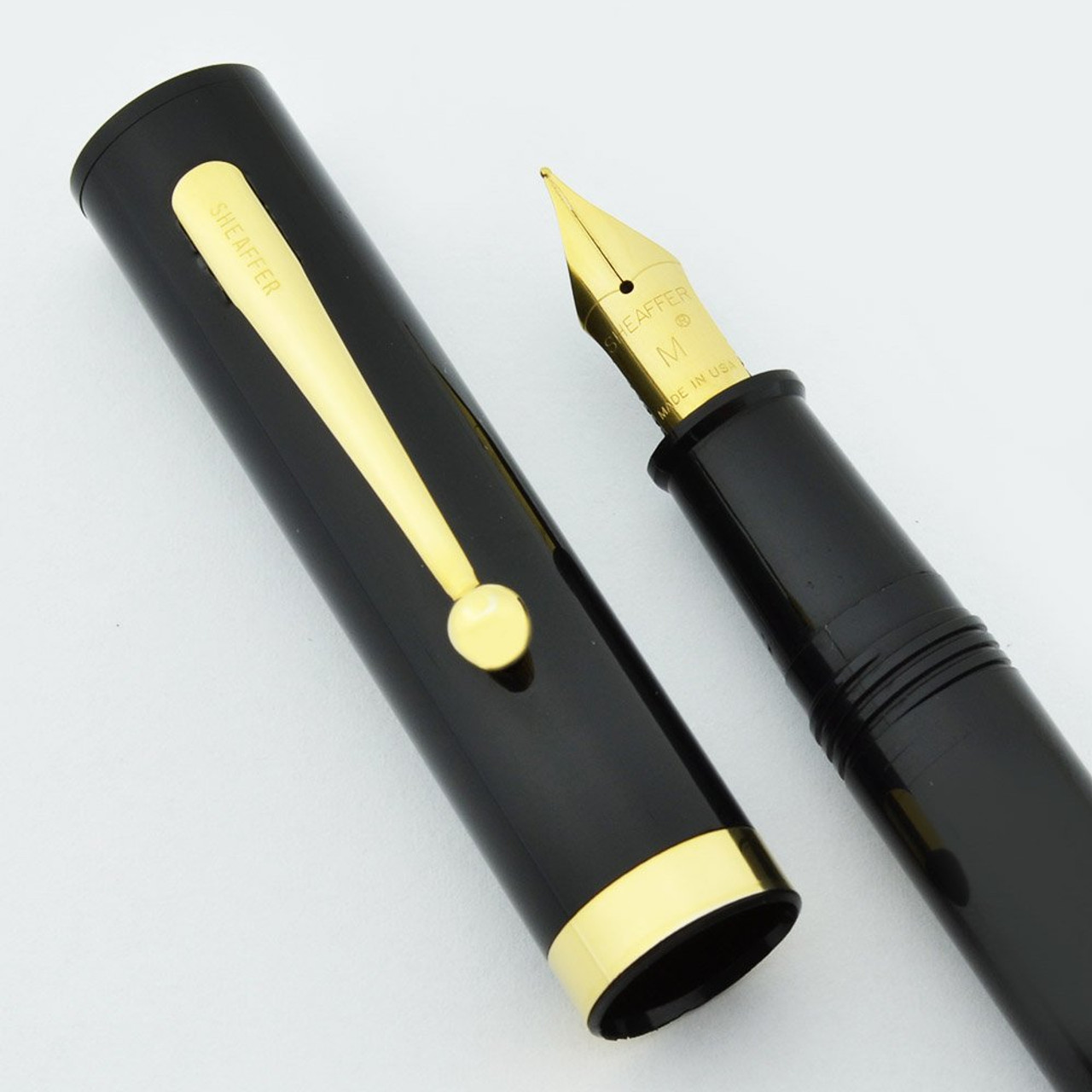 Sheaffer No Nonsense Old Timer Fountain Pen - Le Black, Gold Plated Trim,  Medium Nib (Near Mint, Works Well) - Peyton Street Pens