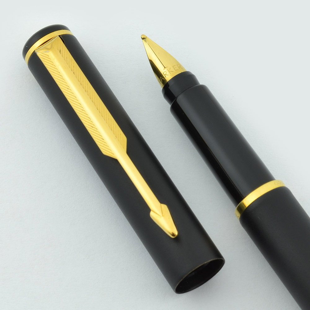 Parker 88 (Rialto) Fountain Pen - Matte Black, Medium Nib (Near