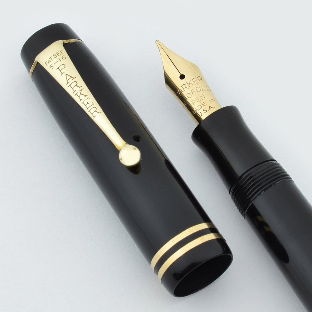Parker Duofold Long Junior Fountain Pen - Streamline, Black
