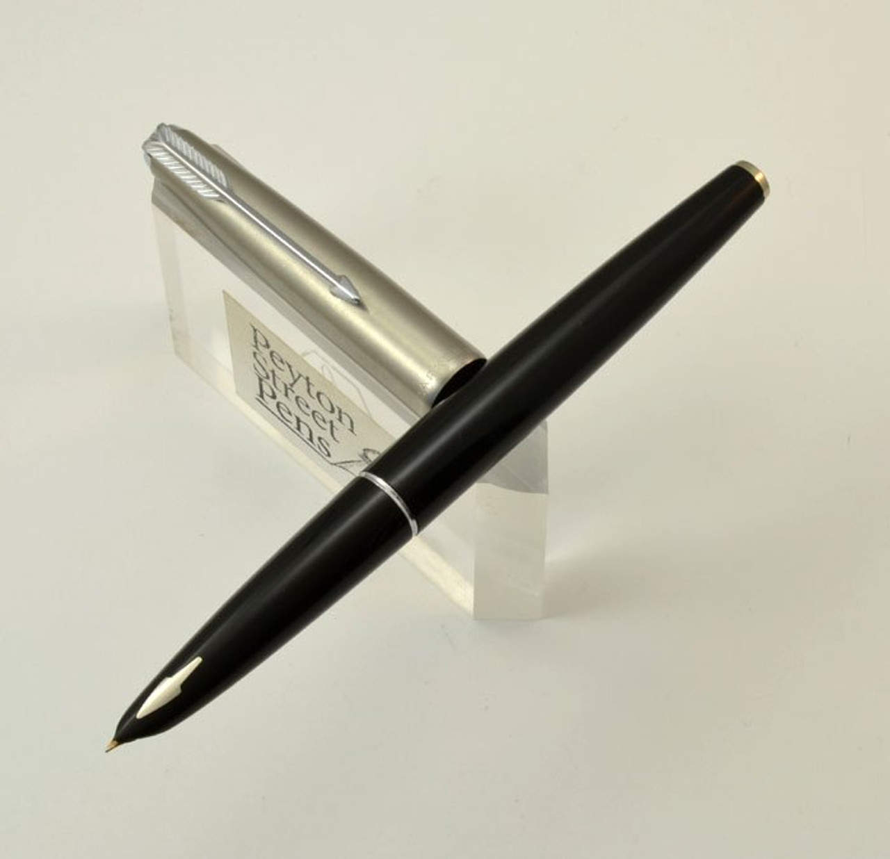 Parker 61 Fountain Pen - Mk II, Black w Steel Cap, Fine (Excellent, Working)