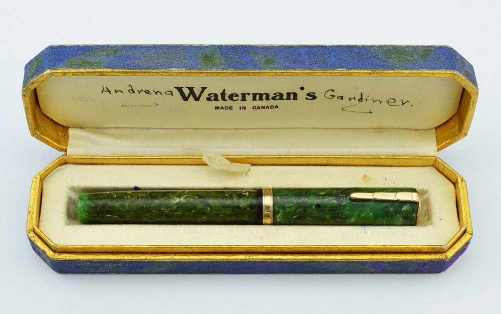 WATERMAN 緑色 万年筆 専用ケース付き Waterman Lady Patricia Fountain Pen (Canada) - Emerald, Flexible