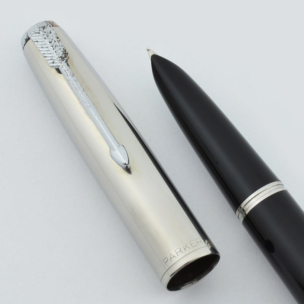 Parker 51 Special - Aerometric, Black, Shiny Steel Cap, Fine Steel Nib (User Grade, Works Well)