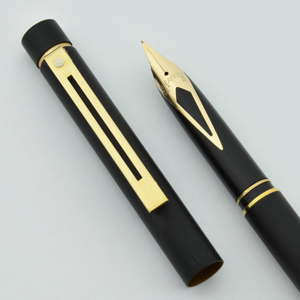 Sheaffer TARGA 1003S Slim Fountain Pen - Matte Black, Fine 14k Nib (Near Mint, w Converter)