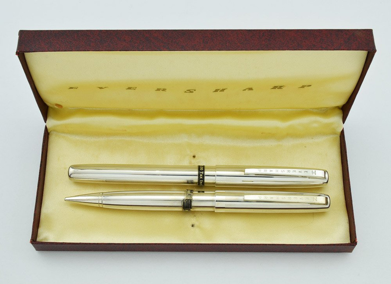 Eversharp Slim Ventura Fountain Pen Set Sterling, Fine Nib (Near Mint