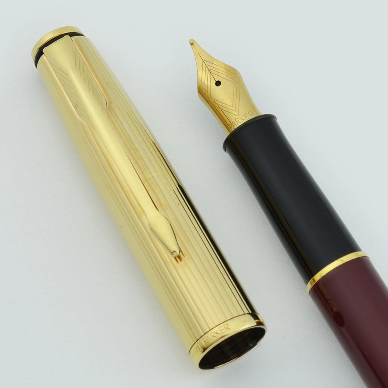 Parker Insignia Fountain Pen - Red with Gold Cap, Medium Nib (Near Mint, Works Well)