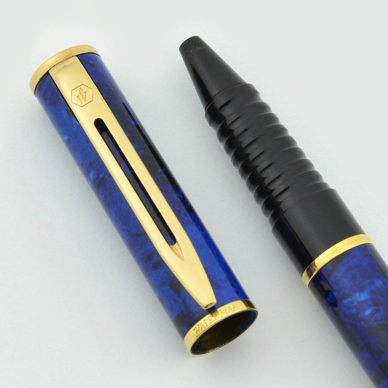 Waterman Laureat II Rollerball Pen - Blue Marble & Black (New Old Stock)