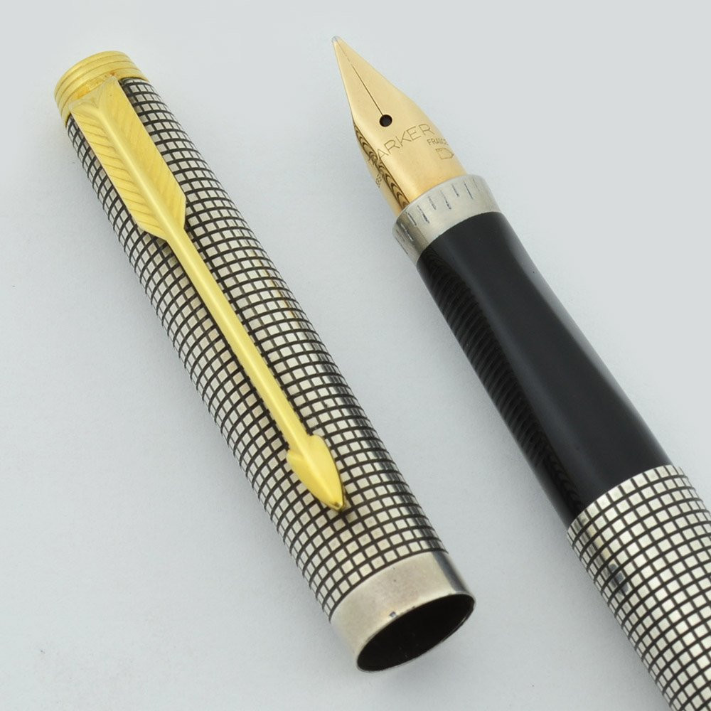 Parker 75 Sterling Fountain Pen - USA, Sterling Cisele, Medium 14k