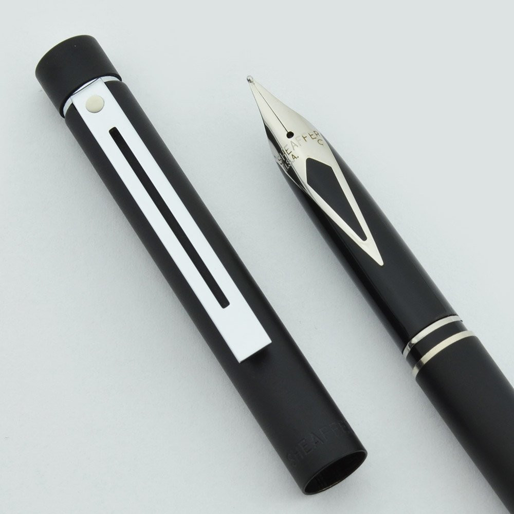 Sheaffer TARGA 1002S Slim Fountain Pen - Matte Black, Steel Nibs