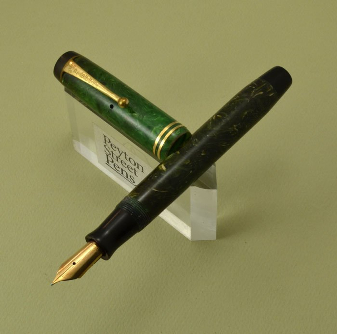 Parker Duofold Special Fountain Pen - Streamline, Green, Fine Arrow Nib (Excellent, Restored)