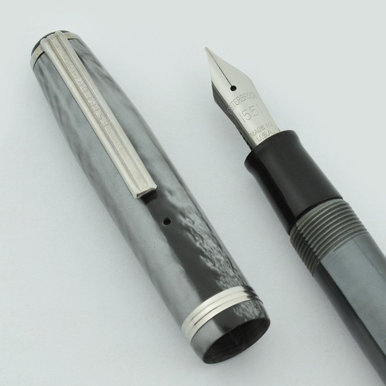 Esterbrook SJ Fountain Pen - Grey, 1551 Firm Medium Nib (Excellent, Restored)