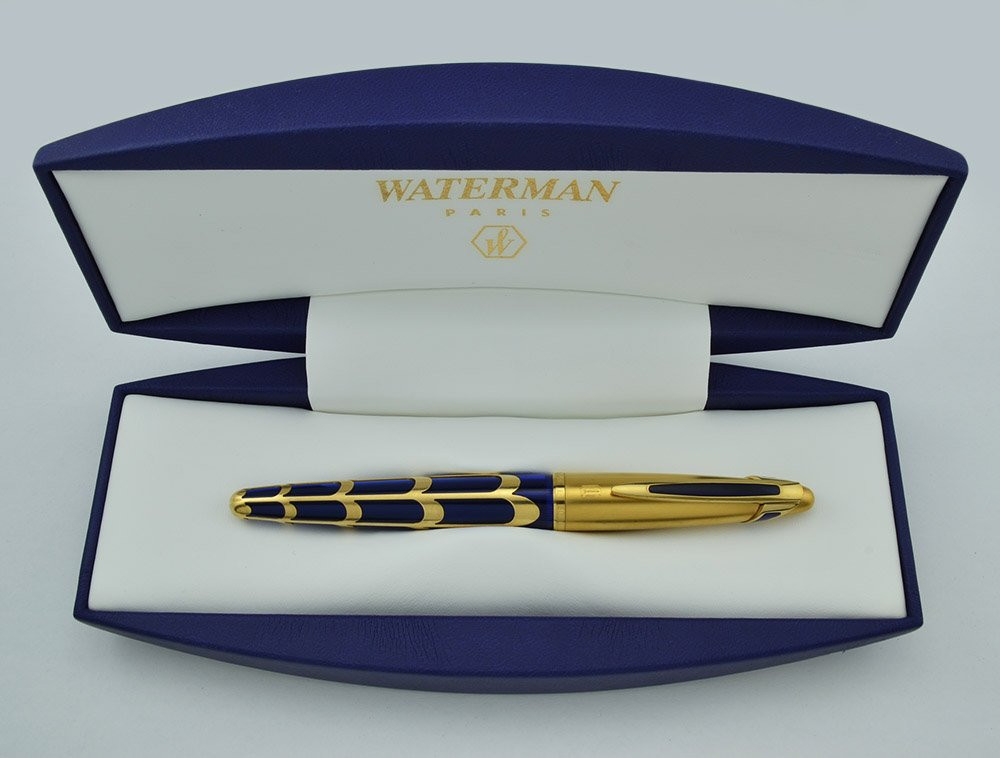 Waterman Edson Boucheron Limited Edition Fountain Pen - Blue and Gold, Medium 18k Nib (Excellent in Box)