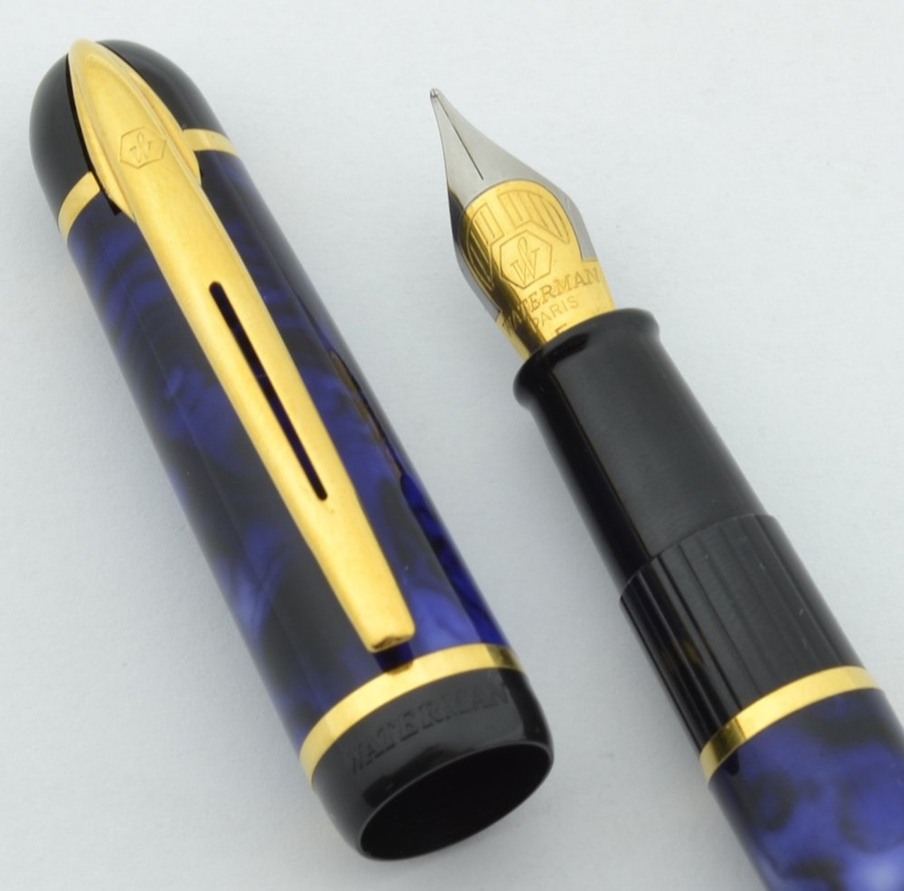 Waterman Phileas Fountain Pen - Blue Marble, Fine (Excellent, Works Well)