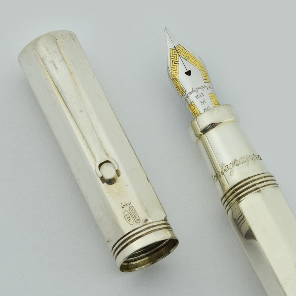 Montegrappa Reminiscence Fountain Pen - Smooth Faceted Sterling