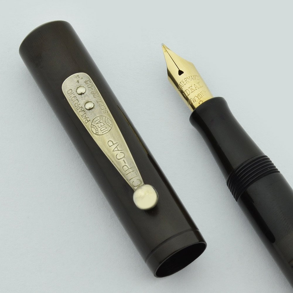 Waterman 52 V Fountain Pen, 1920's - BCHR, Nickel Trim, Fine Flexible Nib (Excellent, Restored)