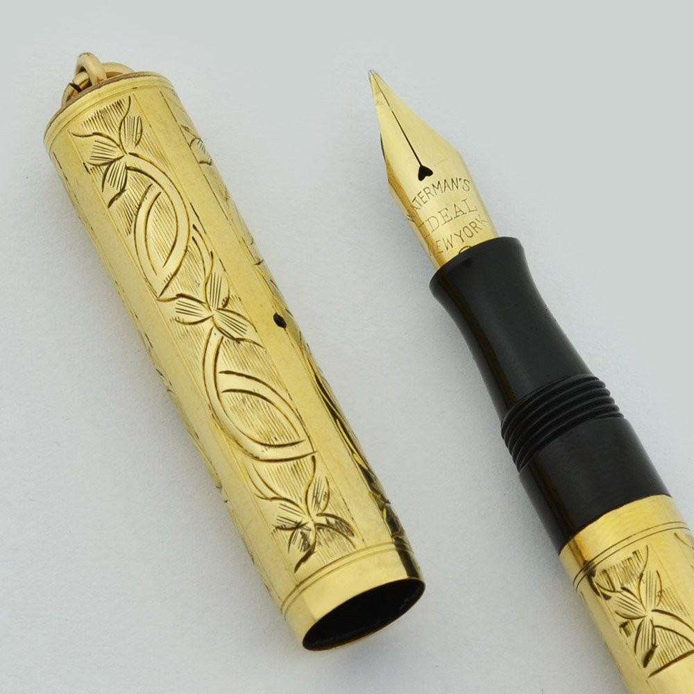 Waterman 0552 1/2 V Fountain Pen (1920s, USA) - Engraved Floral