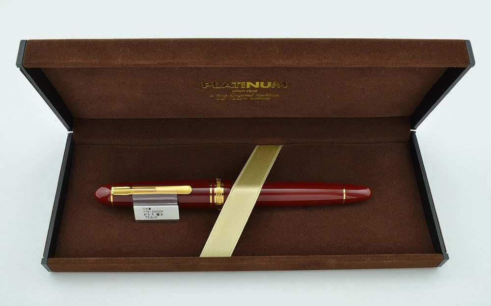 Platinum President Fountain Pen - Oversized, Burgundy, Broad 18k C