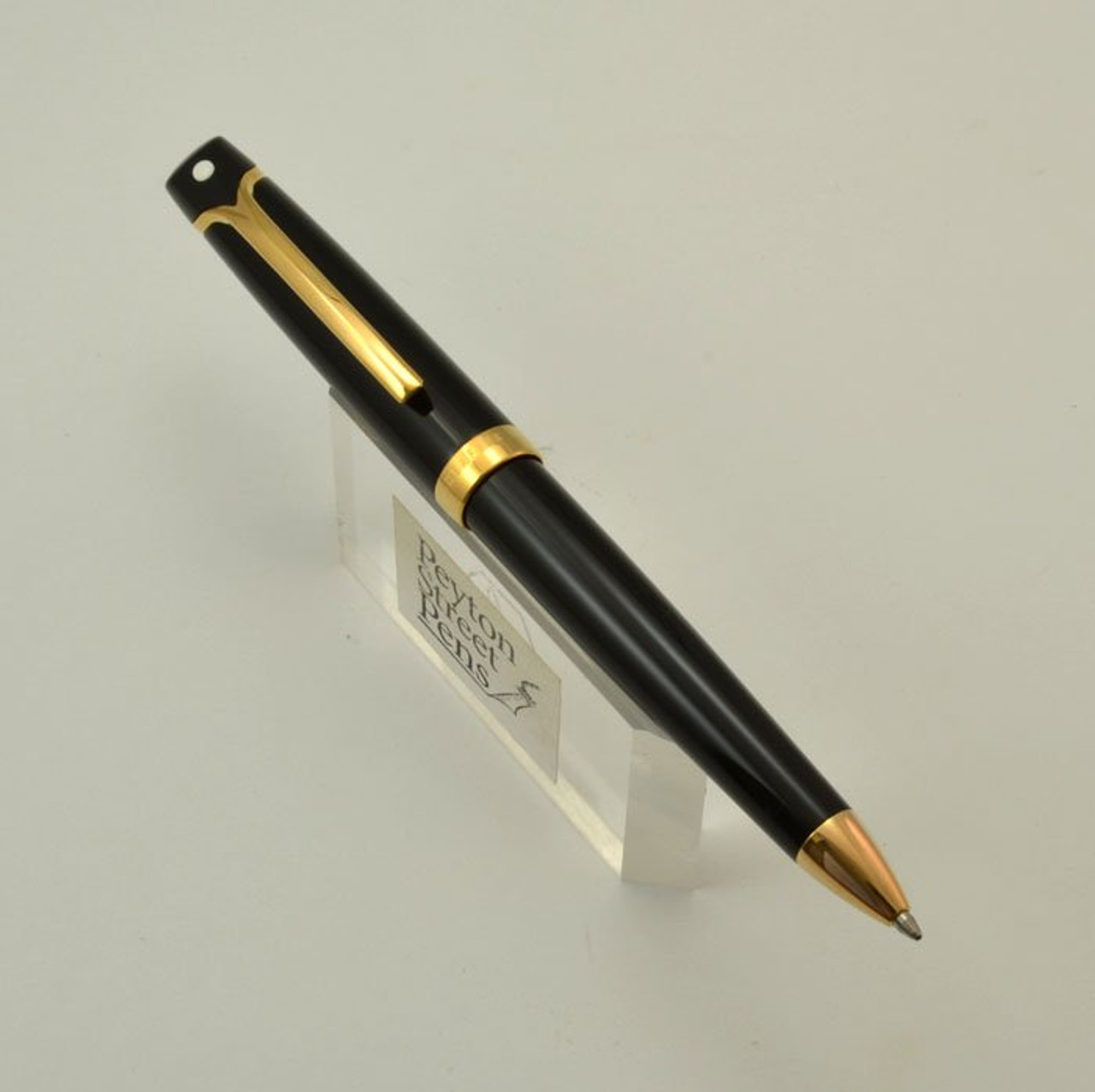 Sheaffer Valor Ballpoint Pen - Italian-Made, Black w Gold Trim (New Old Stock)