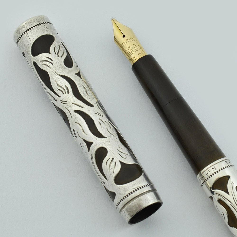 Waterman 412 Fountain Pen - Trefoil Sterling Filigree, Eyedropper