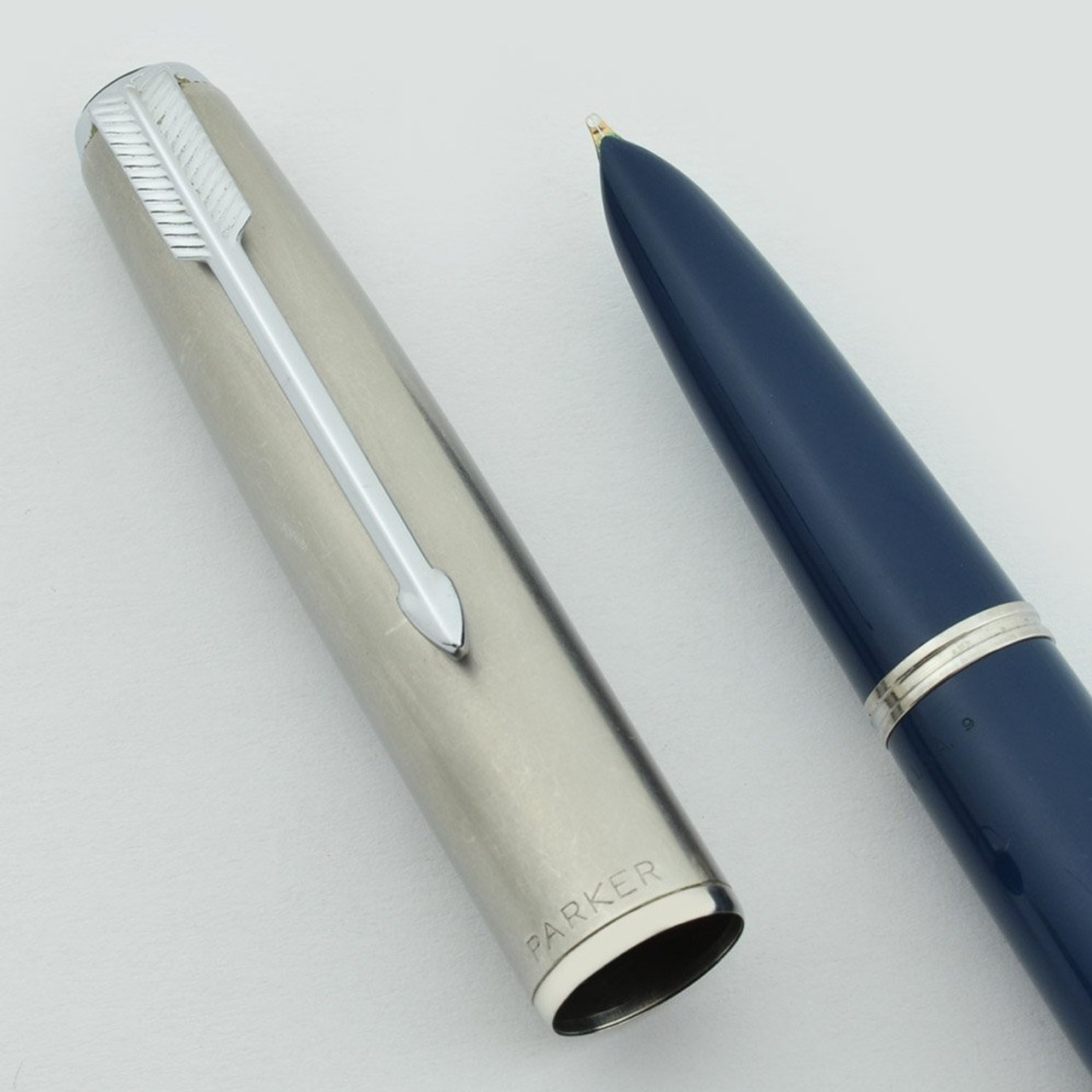 Parker 51 Aerometric, 1949 - Teal Blue, Lustraloy Cap, Broad (Excellent, Works Well)