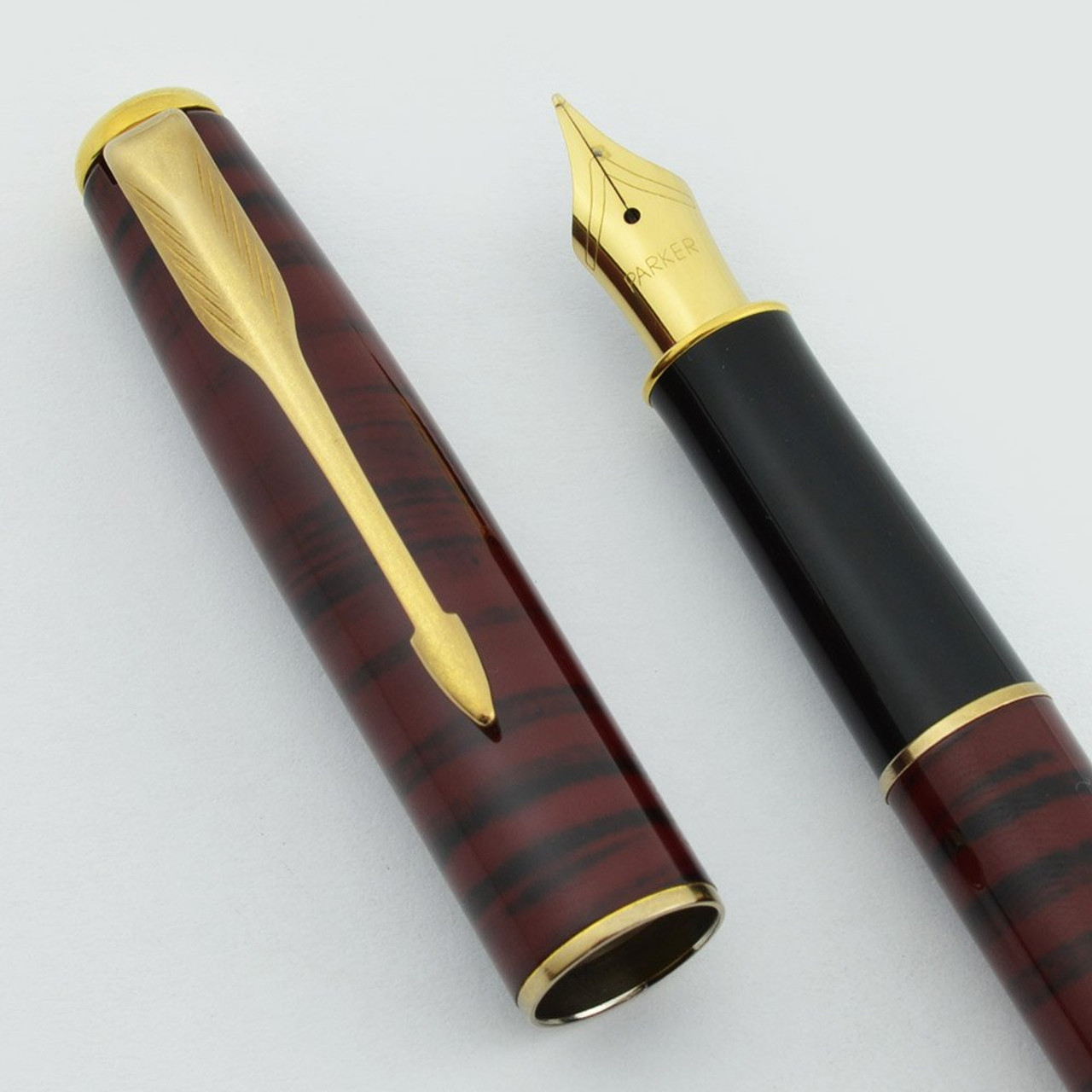 Parker Sonnet Fountain Pen (1998) - Lacque Red, Gold Plated Fine Nib (Excellent, Works Well)
