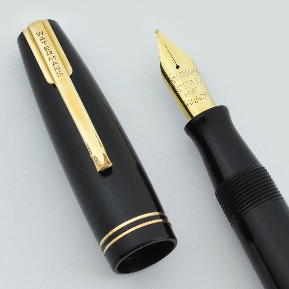1940’s Waterman Commando 万年筆 Waterman Commando Fountain Pen (1940s) - Black, Semi-Flex Fine