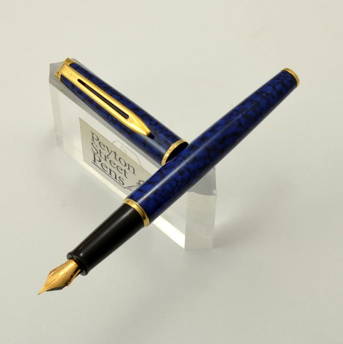Waterman Hemisphere Fountain Pen - Blue Marble Lacquer, Extra Fine