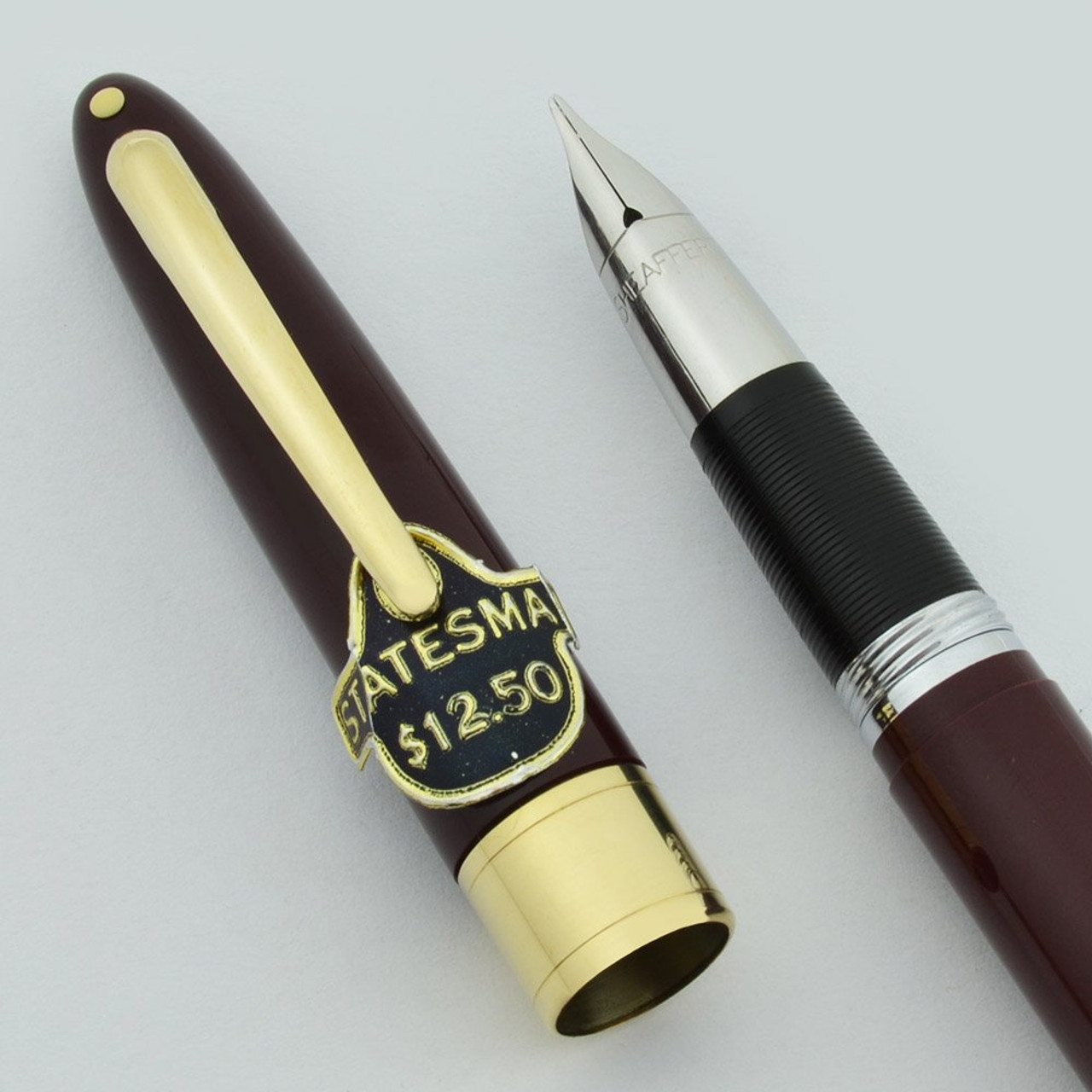 Sheaffer Statesman Snorkel - Burgundy, 14k Snorkel Tube, Medium Nib (Near-Mint, Restored)