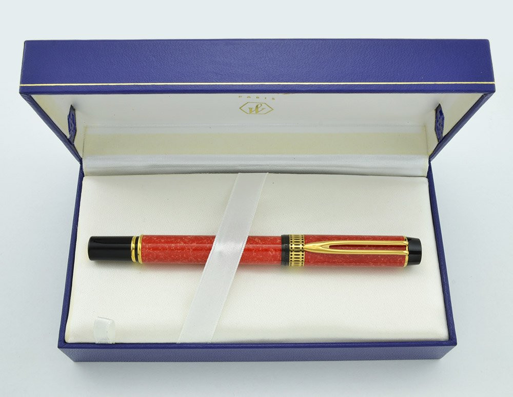 Waterman Patrician Fountain Pen, 1990's - Coral Red, Medium 18K