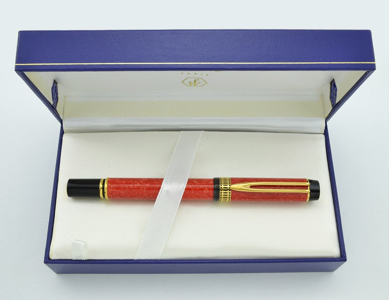 Waterman Patrician Fountain Pen, 1990's - Coral Red, Medium 18K Nib (Excellent, Works Well)