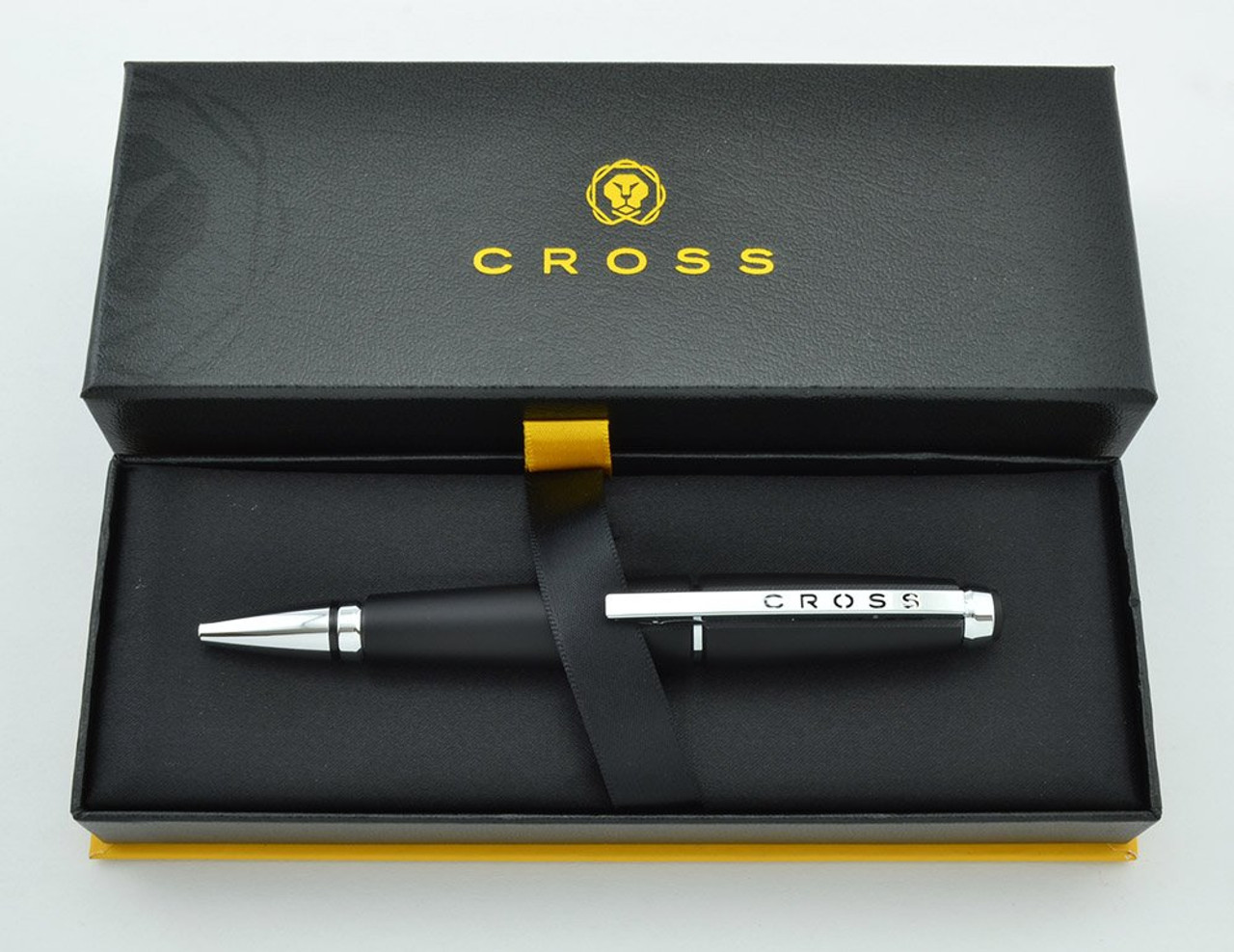 Cross Edge Gel Ink Pen - Jet Black with Chrome Trim (Mint, In Box)