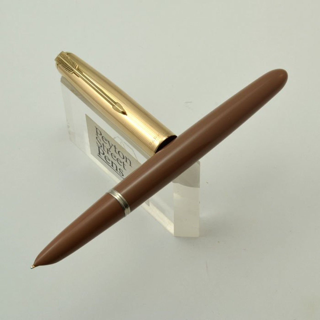 Parker 51 Aerometric Fountain Pen - 1951, Cocoa, GF Converging Lines Cap, Fine (Excellent)