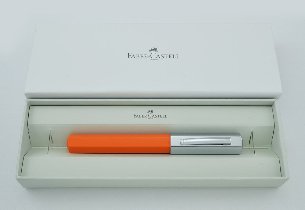 Faber-Castell Ondoro Fountain Pen - Orange, Chrome Cap, Extra Fine